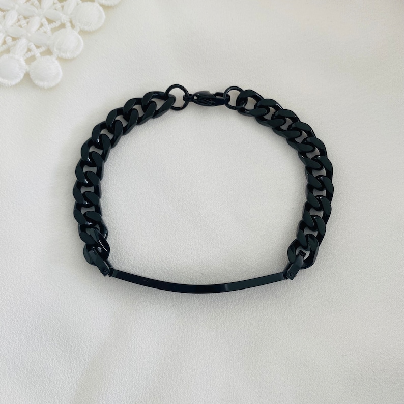 Personalized Men's Bracelet Engraved Bracelet for Men Curb Chain Bracelet Stainless Steel Custom Gift Engraved Bracelet for him bild 7