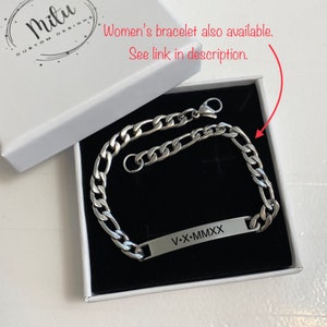 Personalized Men's Bracelet Engraved Bracelet for Men Curb Chain Bracelet Stainless Steel Custom Gift Engraved Bracelet for him bild 9