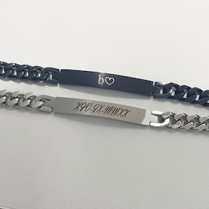 Personalized Men's Bracelet Engraved Bracelet for Men Curb Chain Bracelet Stainless Steel Custom Gift Engraved Bracelet for him bild 3