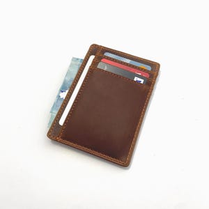 Cadeau fête des pères Portefeuille en cuir minimaliste, Porte-cartes mince, Porte-cartes personnalisé, RFID, Porte-cartes personnalisé gravé, Cadeau garçon d'honneur