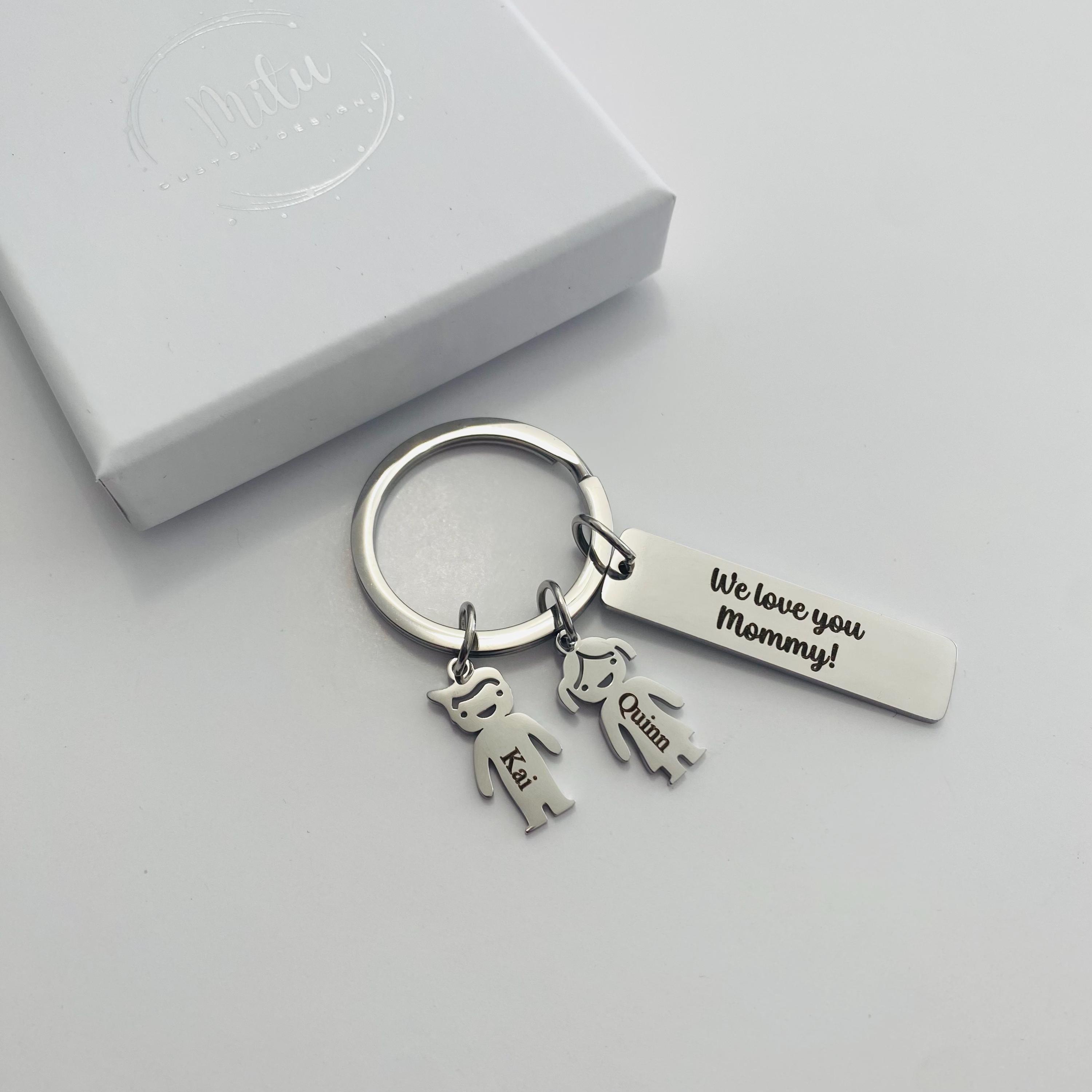 Family Children Keychain Personalized Handmade Engraved Keychain ...
