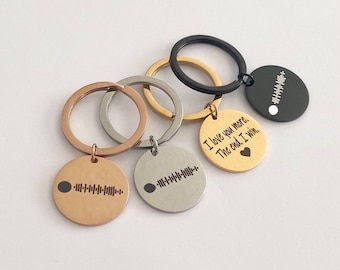 Personalized Music Code Song Keychain Music Song Code Engraved Keychain Engraved Key Chain Customized Gift for Her Him Personalized Gifts