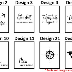 Puede incluir: Un conjunto de 10 dise&ntilde;os diferentes con tem&aacute;tica de viajes para sublimaci&oacute;n. Los dise&ntilde;os presentan varias citas e im&aacute;genes relacionadas con los viajes y la aventura, como una br&uacute;jula, un mapa del mundo y aviones. Los dise&ntilde;os son en blanco y negro y son adecuados para usar en tazas, camisetas, bolsas de mano y otros art&iacute;culos.