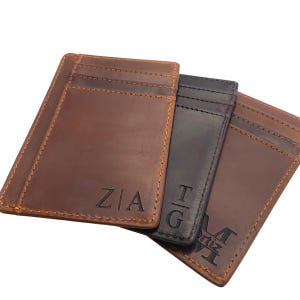 Portefeuille en cuir minimaliste, porte-cartes fin, porte-cartes personnalisé, RFID, porte-cartes personnalisé gravé, cadeau garçon d'honneur