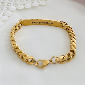 Personalized Men's Bracelet Engraved Bracelet for Men Curb Chain Bracelet Stainless Steel Custom Gift Engraved Bracelet for him bild 8