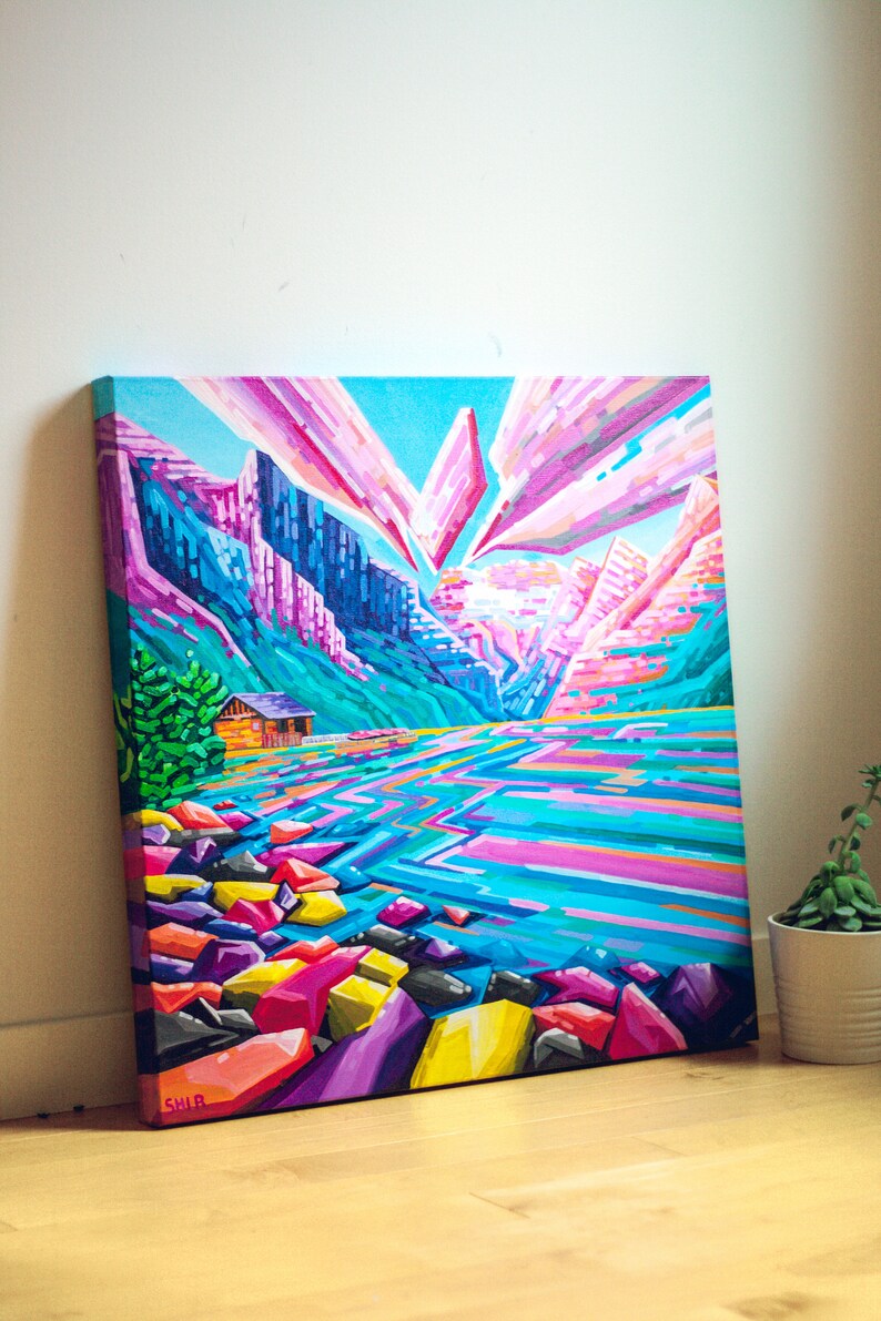 Banff Mountain Wall Art, Lake Louise Poster, Canadian Landscape