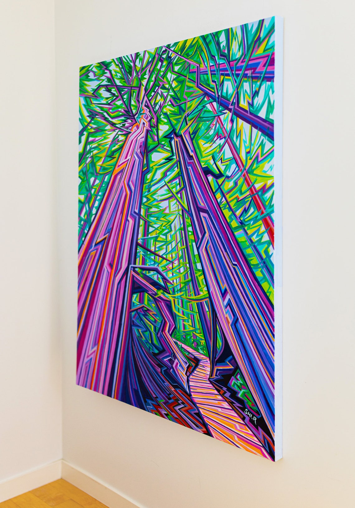 Tree Painting Wall Art Giant Cedar Tree Poster Vancouver Etsy