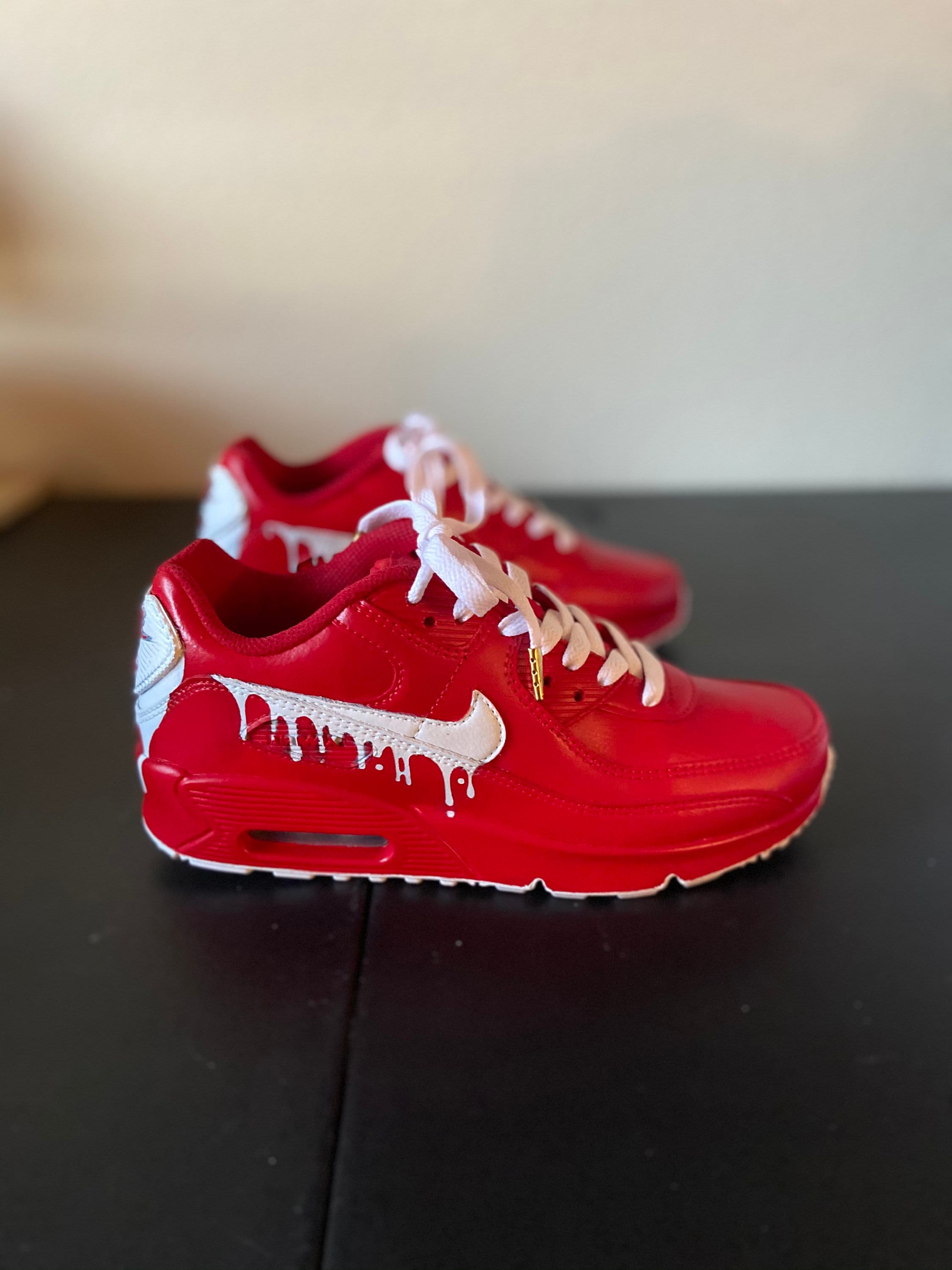 Custom Airmax Red Design With White Drip -  Israel