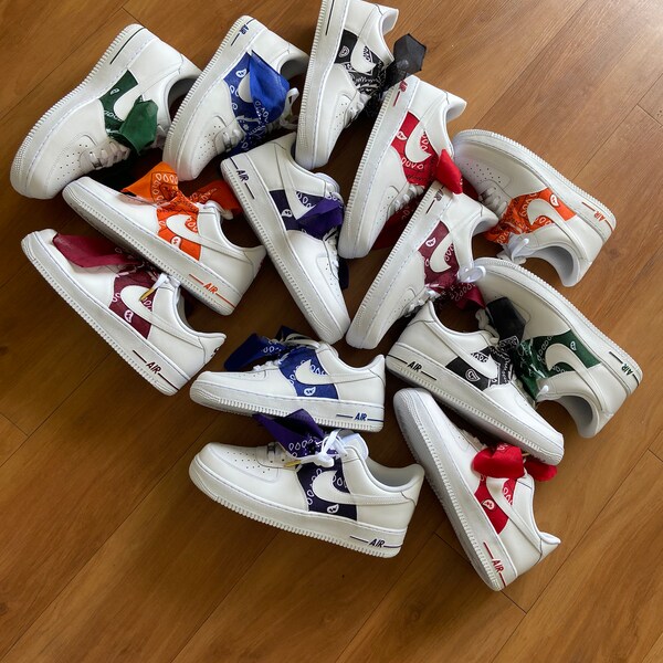 Custom Air Force 1 Bandana themed, Gift for him, Customized shoes, Gift for her, Custom Sneakers, Perfect Birthday Gift