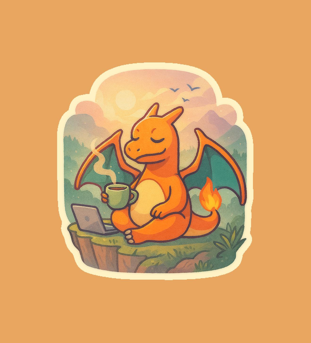 Charizard Vinyl Sticker - Coporate Chaos - Work Life Balance ...