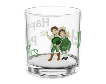 St. Patrick's day shot glass, Irish party baware, lucky shamrock drinkware, St Paddy's day gift