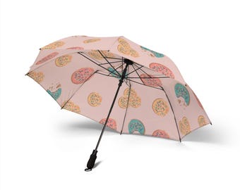 Watercolor Donut Pattern Umbrella | Foldable Rain Parasol