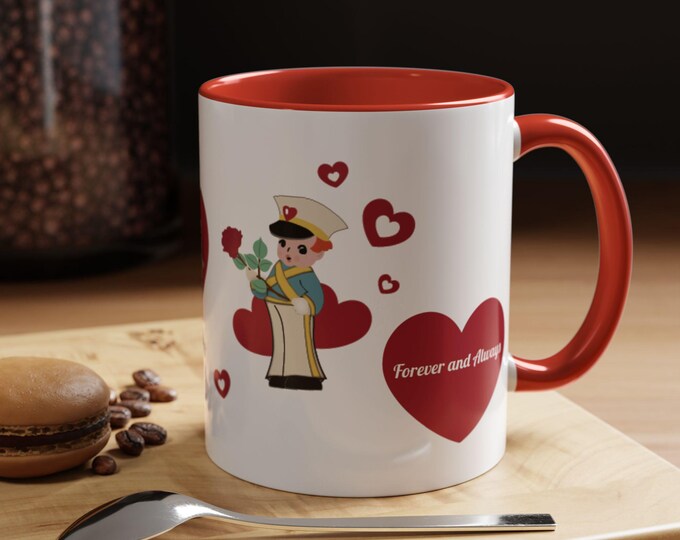 Featured listing image: Romantic Valentine Coffee Mug, To My Sweet Love Mug, Forever and Always Cup, Couple Heart Design Gift for Him or Her