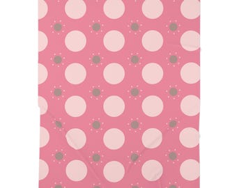 Pink Polka Dot Baby Swaddle Blanket | Pink Circle Pattern