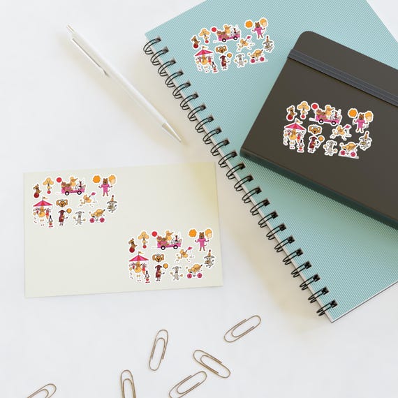 cute circus dog stickers