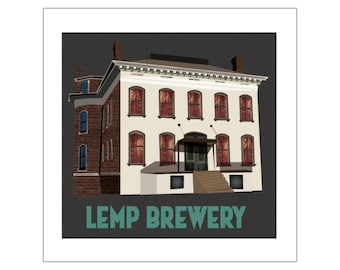 Lemp Brewery Haunted House Square Vinyl Sticker | Historic Brewery Sticker