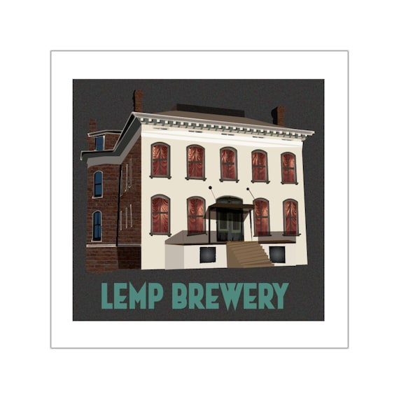 Lemp Brewery Haunted House Square Vinyl Sticker | Historic Brewery Sticker