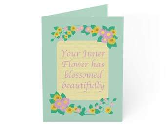 Encouragement Card for Growth, Inspirational Floral Card, Recovery Milestone Card, Uplifting Support Greeting