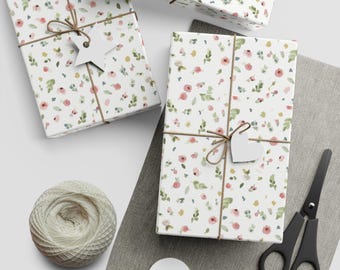 Floral Wrapping Paper, Mothers Day Gift Wrap, Spring Flower Gift Wrap, Pastel Floral Packaging Paper, Elegant Gift Wrap Sheets