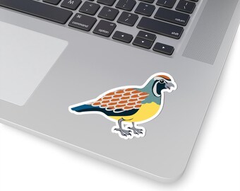 Quail Bird Sticker, Cute Bird Decal, Colorful Wildlife Sticker, Nature Laptop Sticker, Water Bottle Sticker, Animal Lover Gift