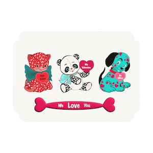 Valentine pet love Postkarten (1, 15, 30, und 45 Stück)