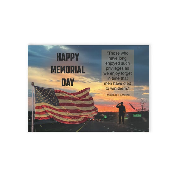 Memorial Day Holiday Cards, Patriotic Cards, USA Flag Greeting Cards, One-Sided Prints, Commemorative Cards, Veteran Appreciation