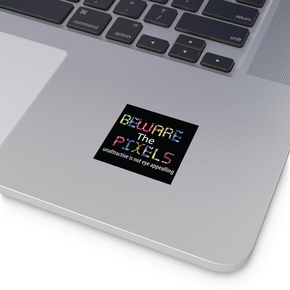 funny pixel art sticker for laptop or other personal use
