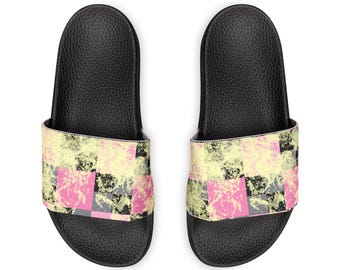 Pink Yellow Tie-Dye Slide Sandals | Removable Strap Slides