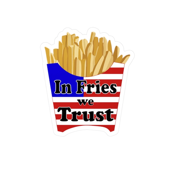 Patriotic French Fry Love Sticker