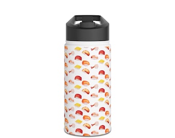 Sushi Water Bottle, Cute Food Drink Bottle, Kawaii Sushi Tumbler, Japanese Food Reusable Bottle, Foodie Gift, Cute Hydration Bottle