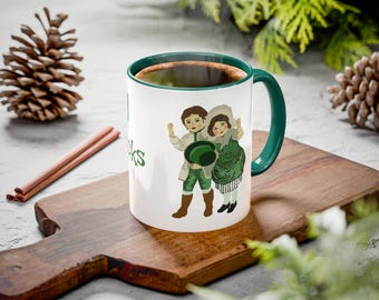 St. Patricks Day Mug, Irish Coffee Cup with Vintage Design, Lucky Shamrock Gift, Green Holiday Mug for St Patricks