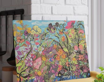 Floral Cutting Board Colorful Kitchen Decor, Botanical Serving Board, Artistic Charcuterie Board, Housewarming Gift Idea