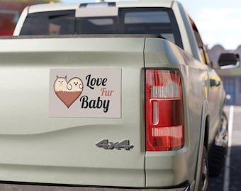 Love Fur Baby Bumper Sticker, Cute Pet Lover Car Decal, Cat Dog Vinyl Sticker, Funny Fur Mom Car Sticker, Gift for Dog and Cat Lovers