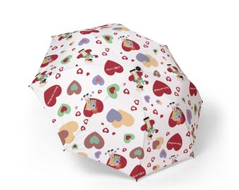 Parapluie imprimé coeur, parapluie pour la Saint-Valentin, parapluie pluie amour mignon, parapluie romantique motif coeur, cadeau fantaisiste pour elle, joli parapluie