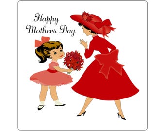 Mother’s Day Sticker, Cute Mom Sticker, Happy Mothers Day Decal, Gift for Mom from Daughter, Laptop Water Bottle Sticker