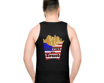 In Fries We Trust Tank Top | American Flag Fries Graphic