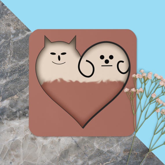 Pet lover Cork-back coaster