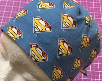 Super Hero Scrub Cap: Adjustable Tie-Back Skull Cap, Comic Book Fan