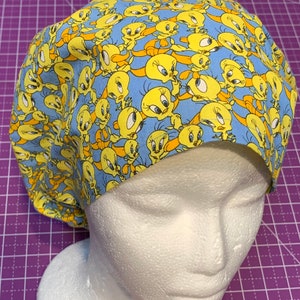 Tweety! Scrub Cap: European Style Adjustable Toggle, Tweet Bird inspired bild 10