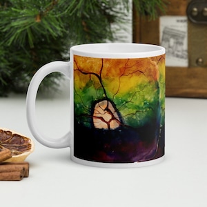 Watercolor of a Dog's Retinas on an 11 oz Coffee  mug. Canine Retina