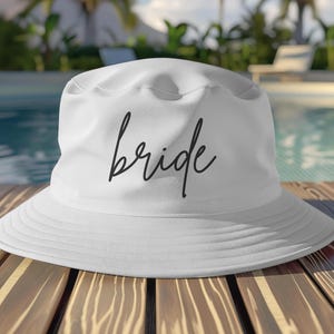Bride Bucket Hat, Destination Wedding Bride Hat, Bride Hat Beach, Bucket Hat for Bride