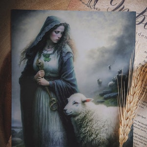 Brigid's Flock - 7" x 5" Imbolc Art Print - Digital Art - Brighid