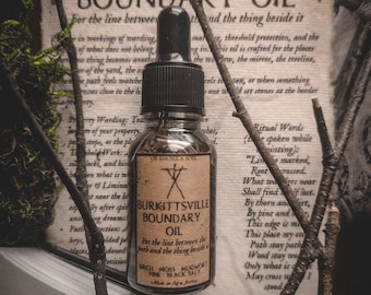 Burkittsville Boundary Oil - Blair Witch Inspired Ritual Oil - Threshold, Property, Doorway & Mirror Warding Oil | Folk Witchcraft Oil