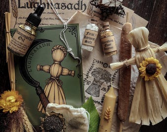 Lughnasadh Sabbat Box - Lammas Ritual Kit, First Harvest Witchcraft Box - Folk Harvest Altar Set, Grain Mother Oil