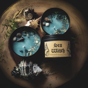 Sea Witch Ritual Candle - Water Siren Witch - Ocean Witchcraft - Mermaid