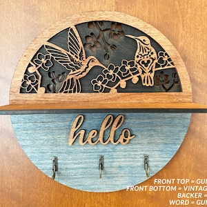 Custom Wall Key Holder | Bird Wall Key Hook | Hummingbird Key Holder | Rustic Home Decor | Farmhouse Wall Decor