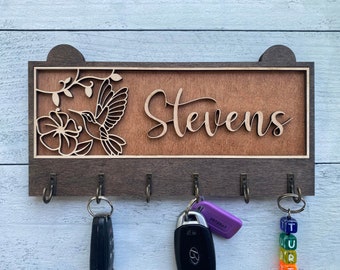 Wall Key Holder | Wall Key Hook | Rustic Home Decor | Farmhouse Wall Decor | Hummingbird Key Holder