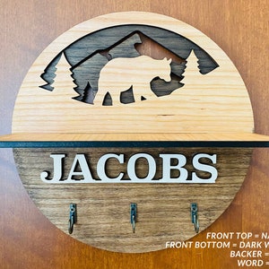 Custom Wall Key Holder | Wall Key Hook | Bear Key Holder | Rustic Home Decor | Farmhouse Wall Decor