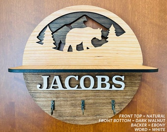 Custom Wall Key Holder | Wall Key Hook | Bear Key Holder | Rustic Home Decor | Farmhouse Wall Decor