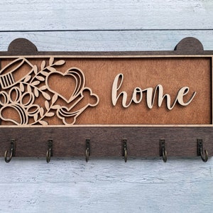 Wall Key Holder | Wall Key Hook | Rustic Home Decor | Farmhouse Wall Decor | Dog Leash Key Holder